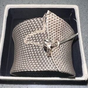 Vintage John Hardy Wide Woven Mesh Bracelet with Toggle Bone Clasp JH